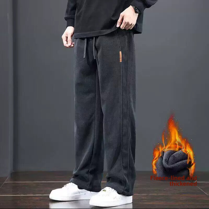 Corduroy Pant Warm - Celana Kasual Corduroy Berlapis Fleece untuk
