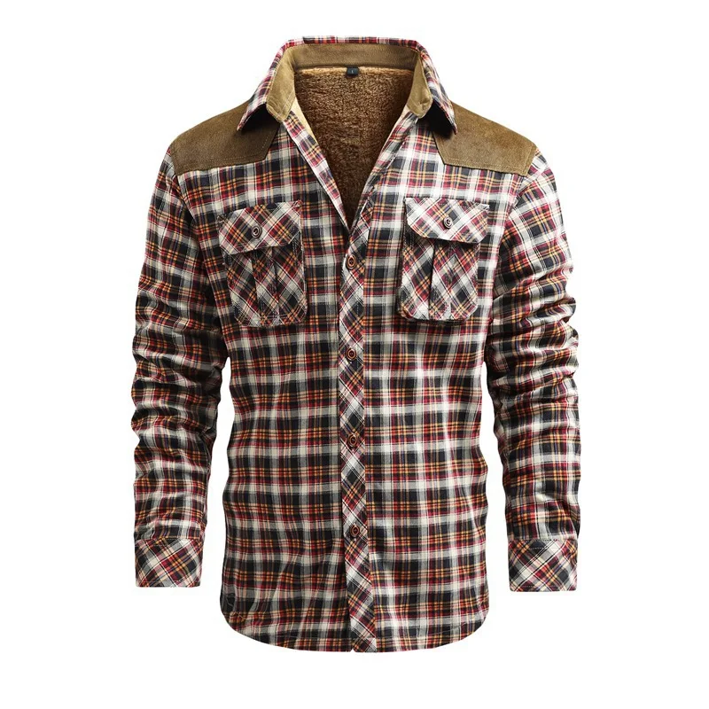 Flannel Shirt Lined - Jaket Kemeja Kasual Musim Dingin Pria
