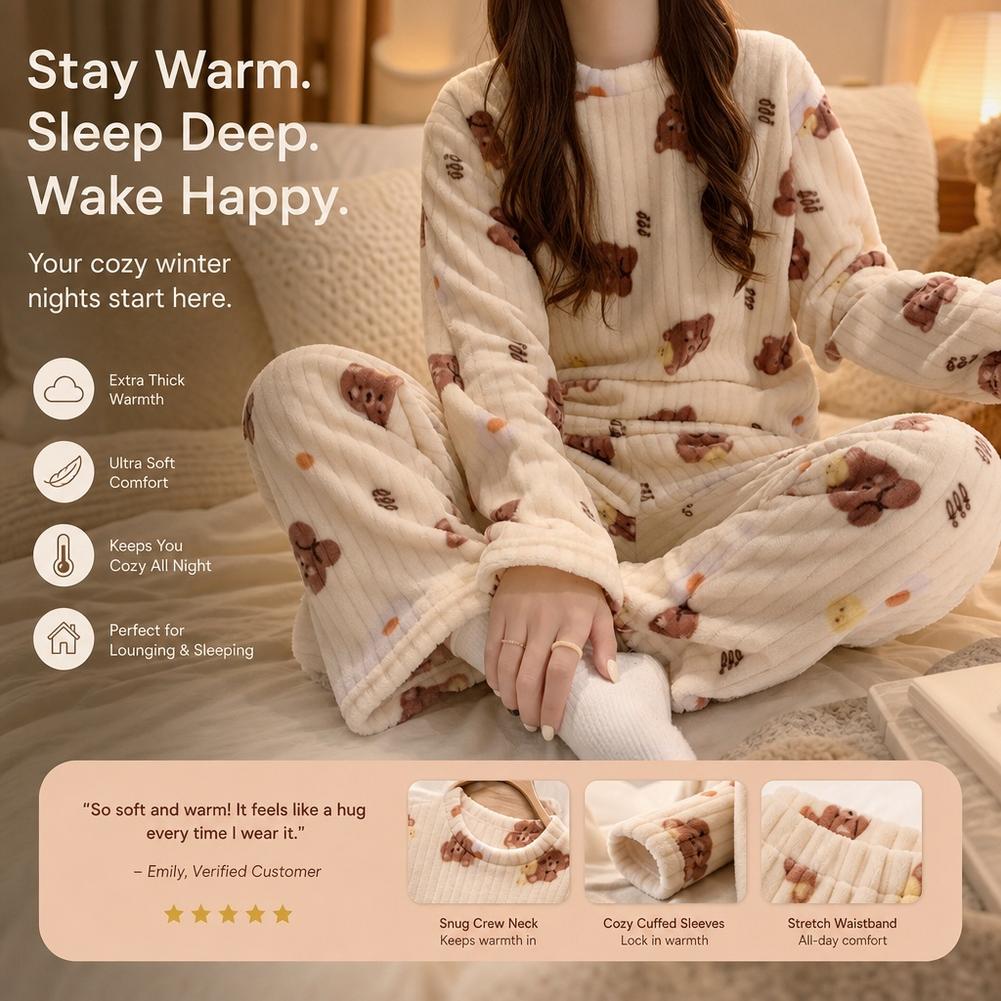 Piyama Wanita, Set Piyama Berb - Corduroy Pant Warm ulasan dan harga