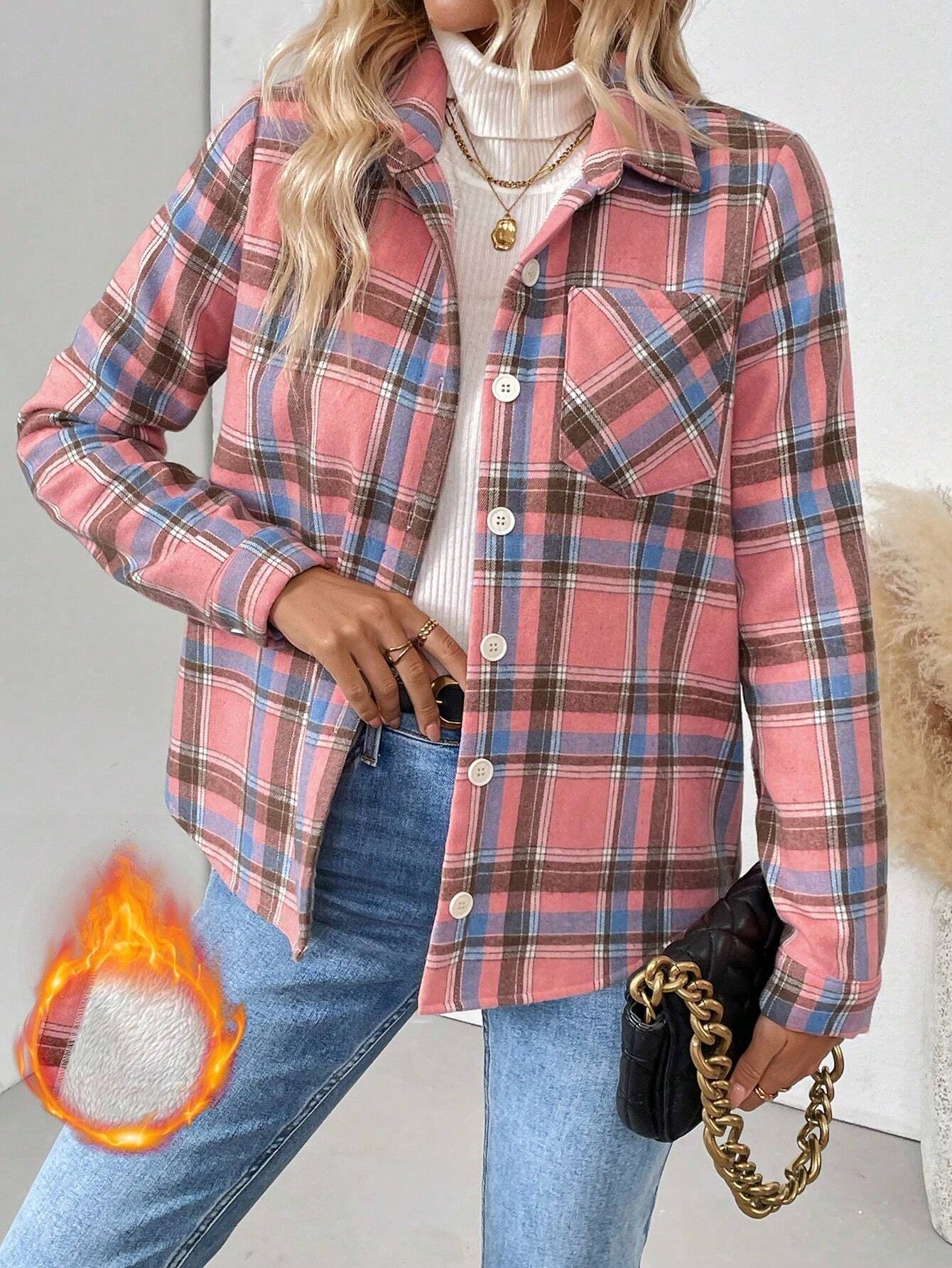 Jaket Kemeja Flanel Oversize B - Flannel Shirt Lined ulasan dan harga