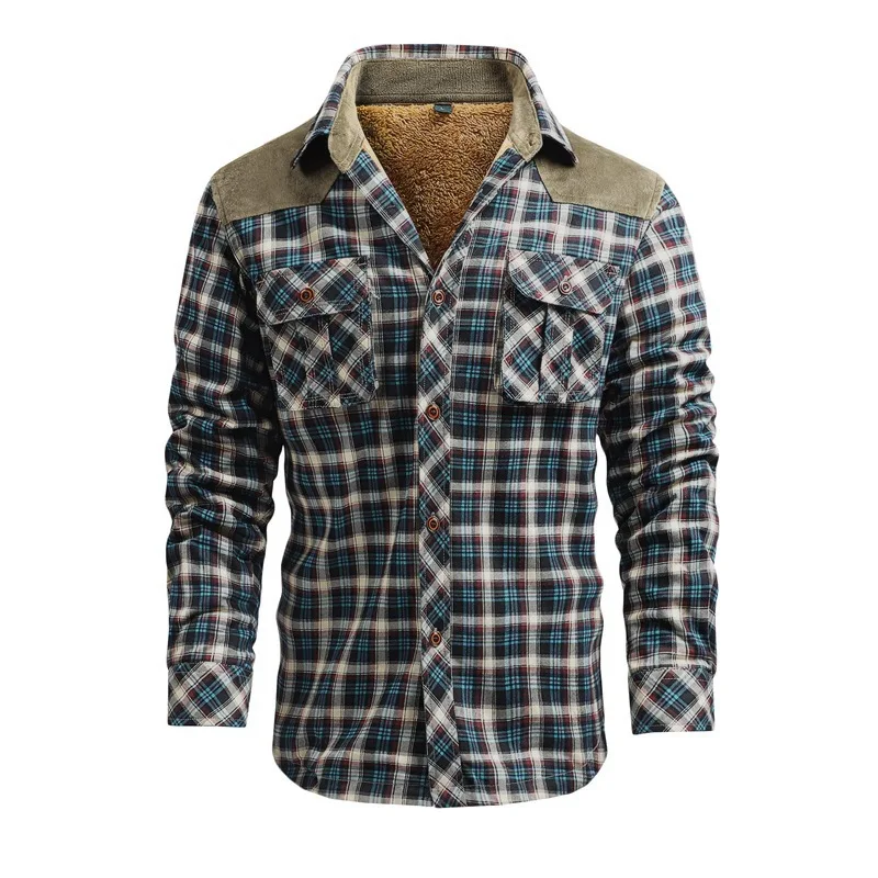 Jaket Kemeja Kasual Musim Ding - Flannel Shirt Lined ulasan dan harga